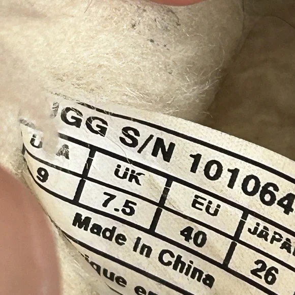 UGG Women SZ 9 TATE 10164 Black Suede Wool Lined Slip On Moccasin Slipper Shoe - Picture 9 of 12